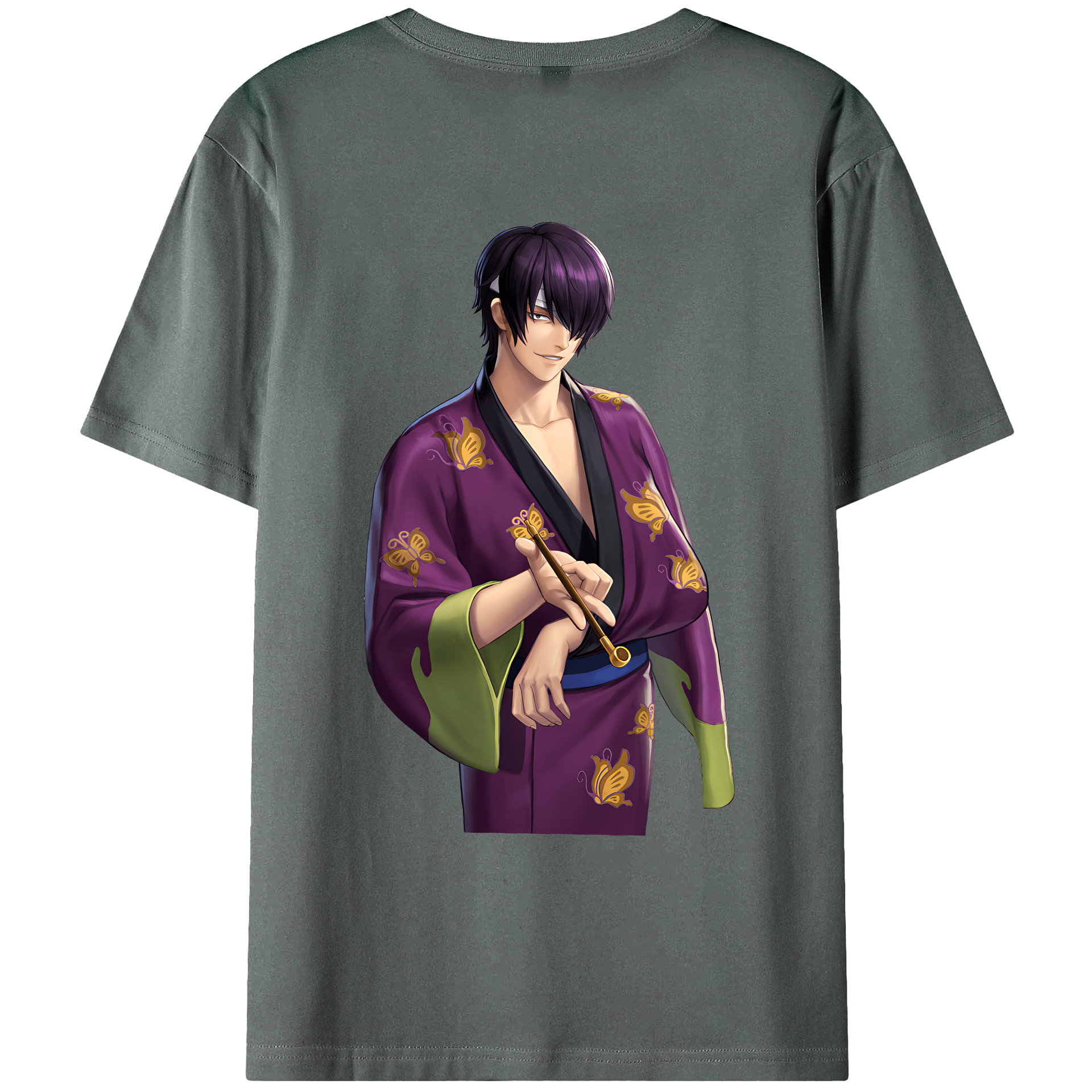 （画像用） ぎんたま 坂田銀時（さかたぎんとき） 神楽 志村新八（しむら しんぱち） GINTAMA Sakata Gintoki Kagura Shimura Shinpachi 綿100％ メンズ半袖Tシャツ（バックプリント） 通気性